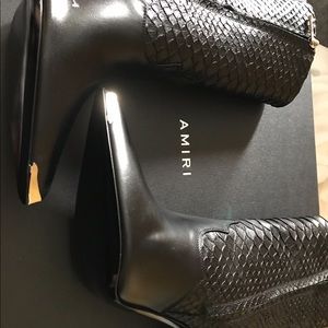Amiri Embossed Snakeskin Leather Boots